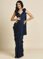 Soft Silk Blue Party Wear Sequins Work Saree